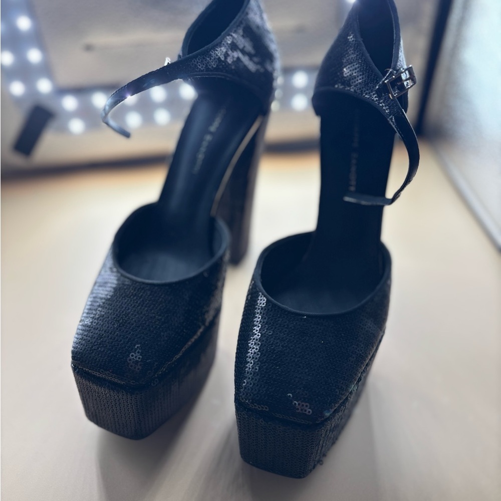 Giuseppe Zanotti Glittering Black Platform Heels